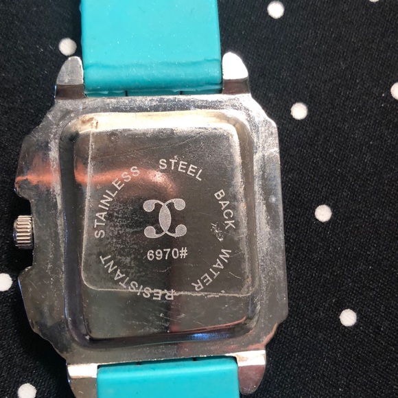 Charming Charlie mint green rhinestone face watch - Picture 3 of 4